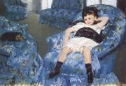Mary Cassatt Little Girl in a Blue Amchair oil painting